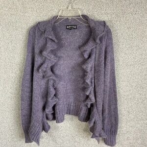 Marystyle Mohair & Wool Cardigan Sweater Womens L Waterfall Coquette Cottagecore